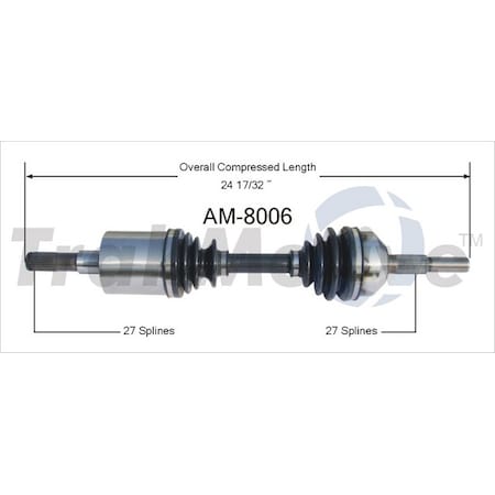 Surtrack Axle Cv Axle Shaft, Am-8006 AM-8006